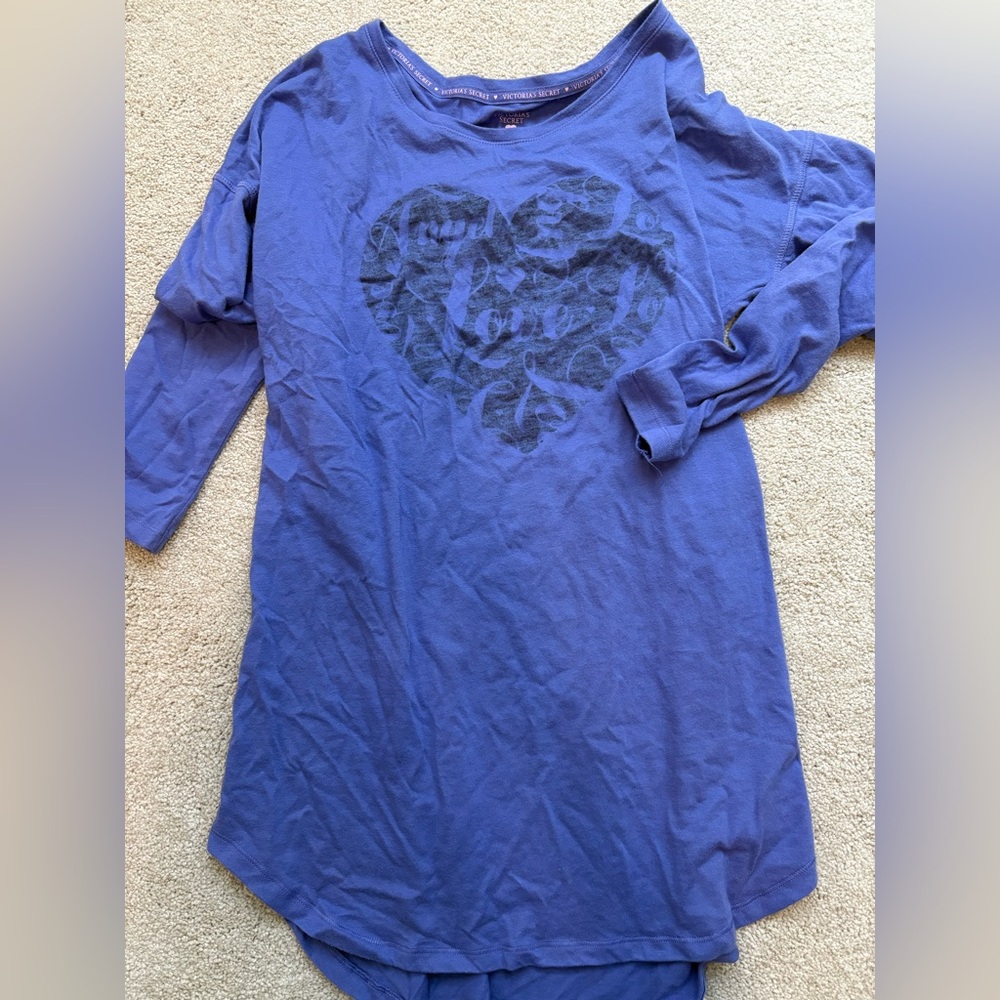 Victoria's Secret Purple Long Sleeve Graphic Shirt, Sz XS Unused